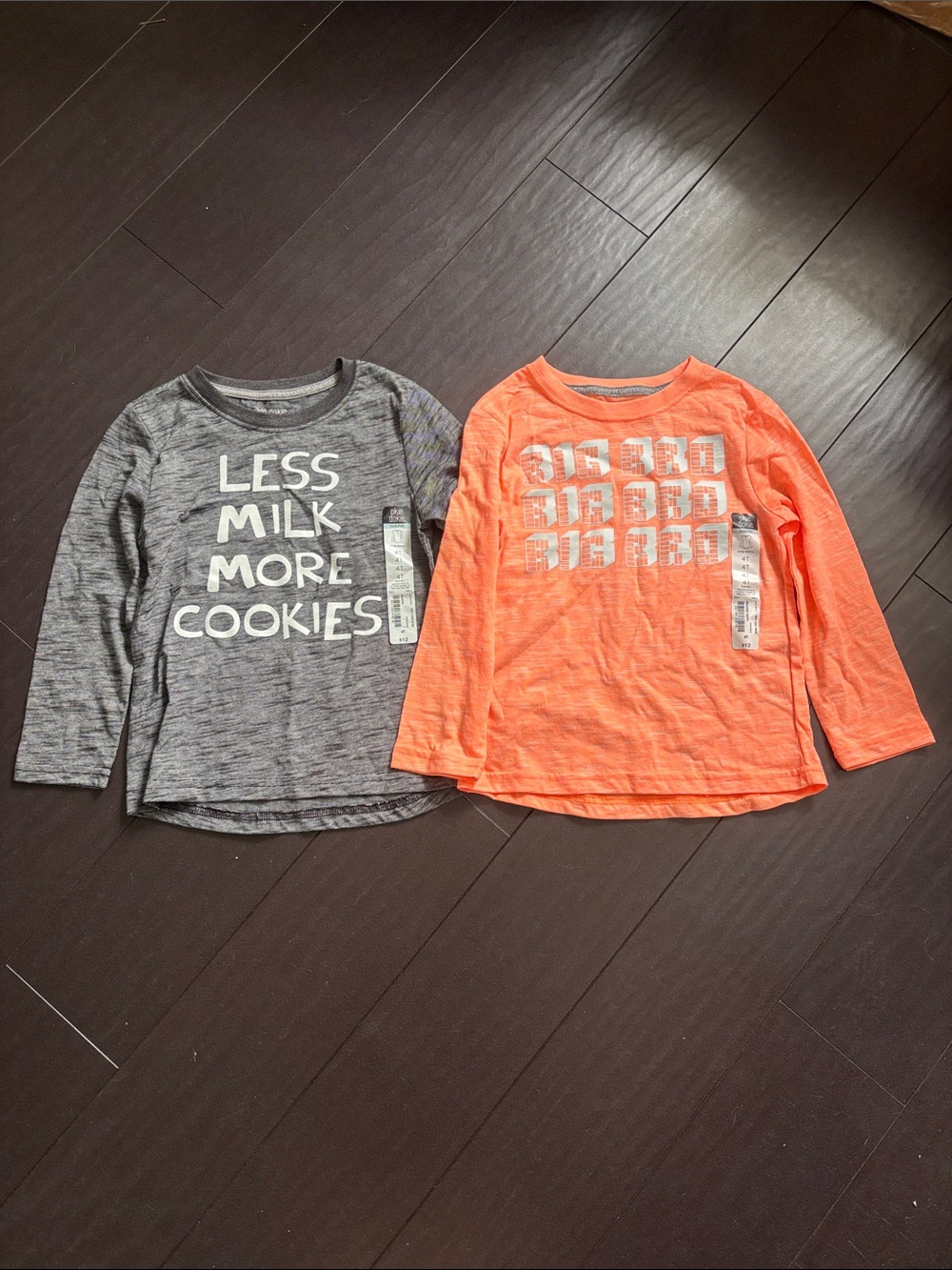 okie dokie Gray Graphic Long-Sleeve Tee & Orange Long-Sleeve Tee